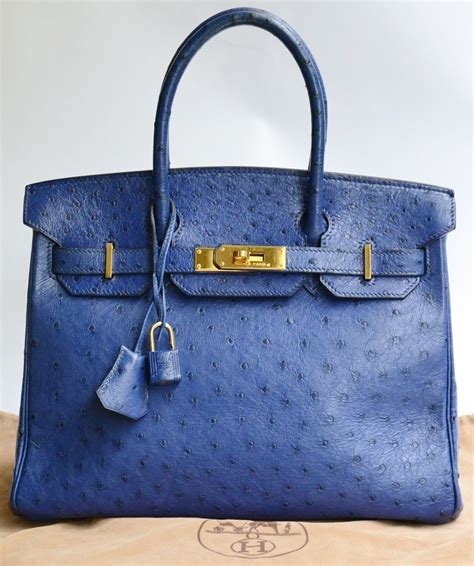 hermes blue ostrich